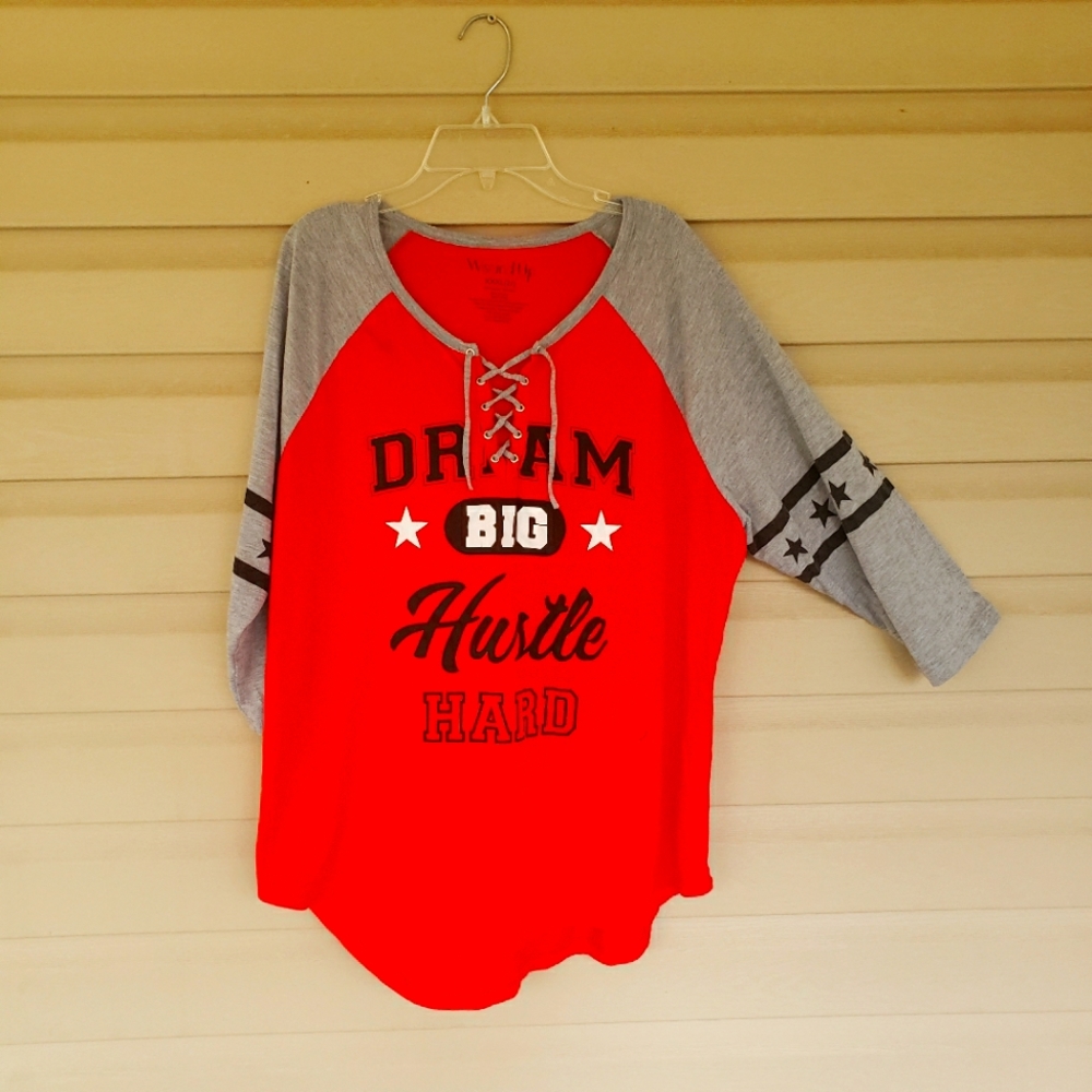 "Dream big hustle hard" Baseball T
